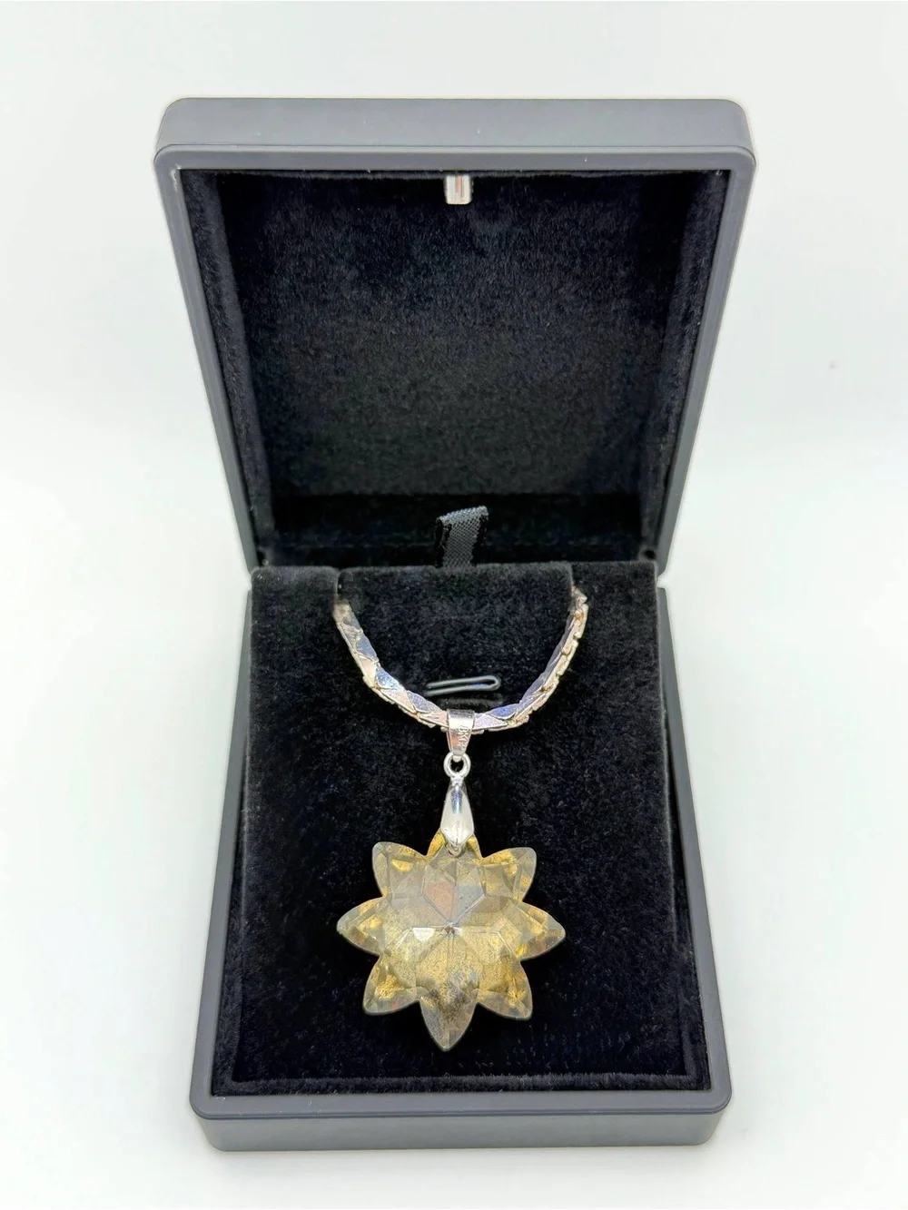 925 sterling silver 18k gold plated Crystal Star Pendant Charm & Triangle link